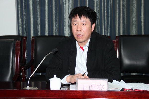 公司党委组织部副处级组织员王西亮在会上发言